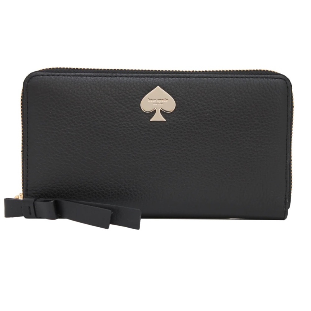 Kate Spade Leroy Street Neda Full Zip Black Leather Wallet